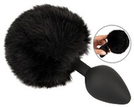 Anal plug „fluffy tail size M“ med pompon af imiteret pels