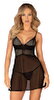 Babydoll plus string "Chemeris", transparent med effektfulde blonder