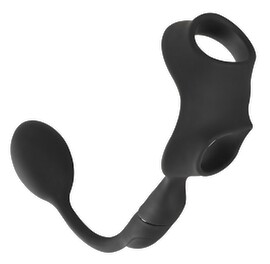 Penis-/testikelring Cock Ring with RC Butt Plug med vibro-analplug, trådløs fjernbetjening