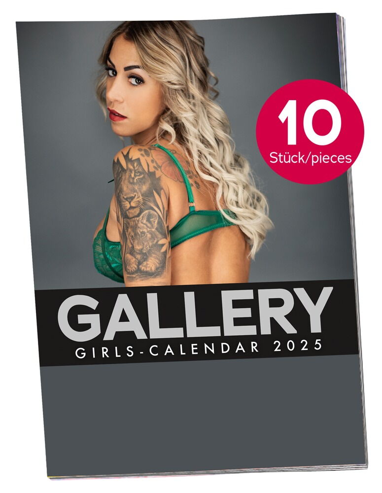 Pin-up-kalender Soft Gallery Girls 2025 - Pakke med 10 stk.