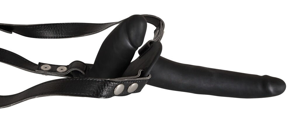 Strap-On „Double Black Silicone“ med dobbeltdildo