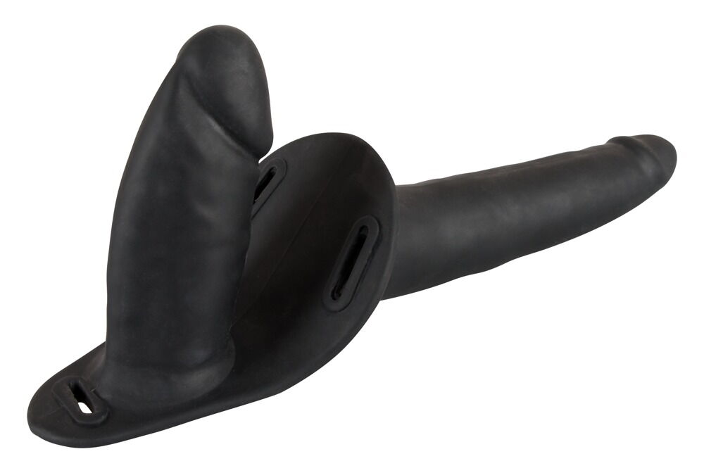 Strap-On „Double Black Silicone“ med dobbeltdildo