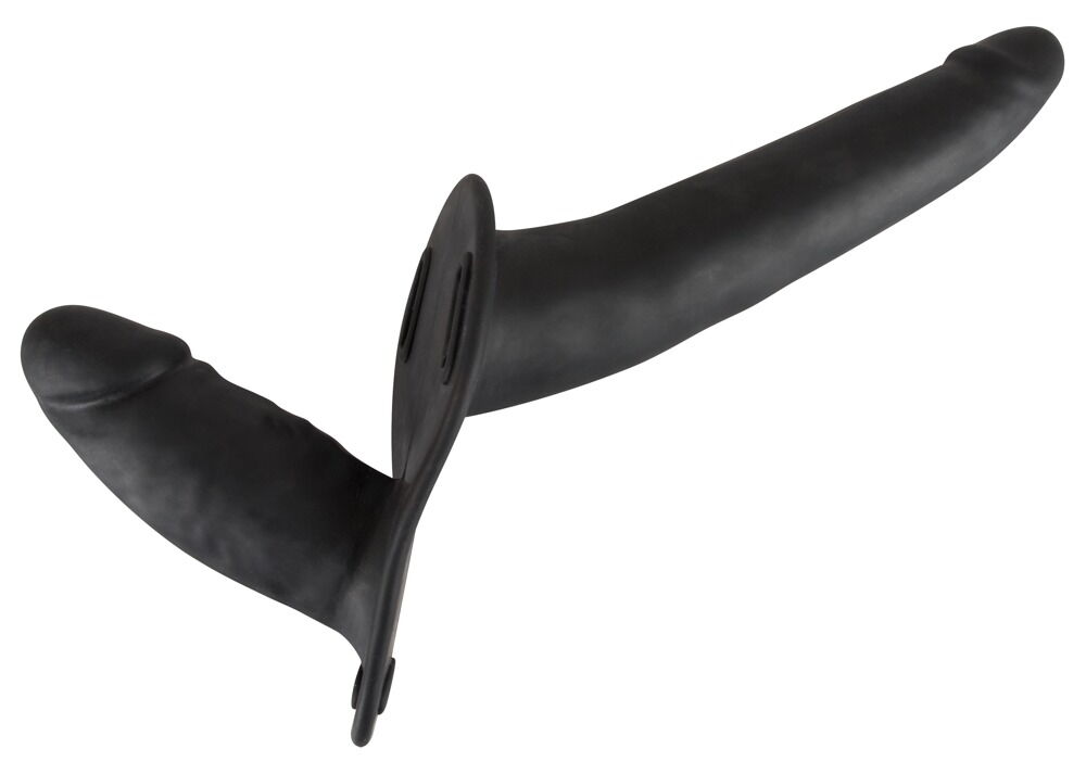 Strap-On „Double Black Silicone“ med dobbeltdildo