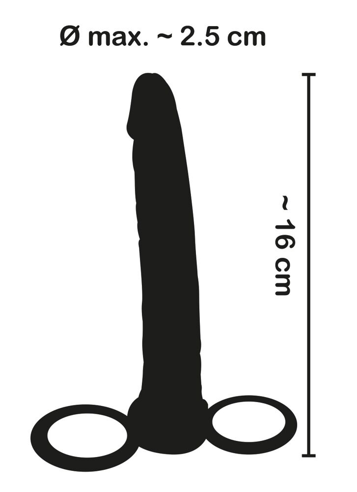 Analdildo med penis- og testikelring