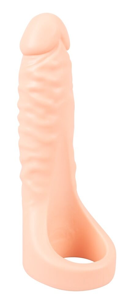 Penis-testikelring Double Fucker med fleksibel naturdildo