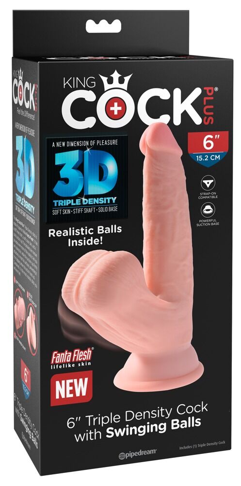 Triple Density dildo med svingende testikler