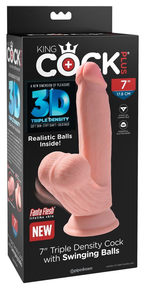 Triple Density dildo med svingende testikler