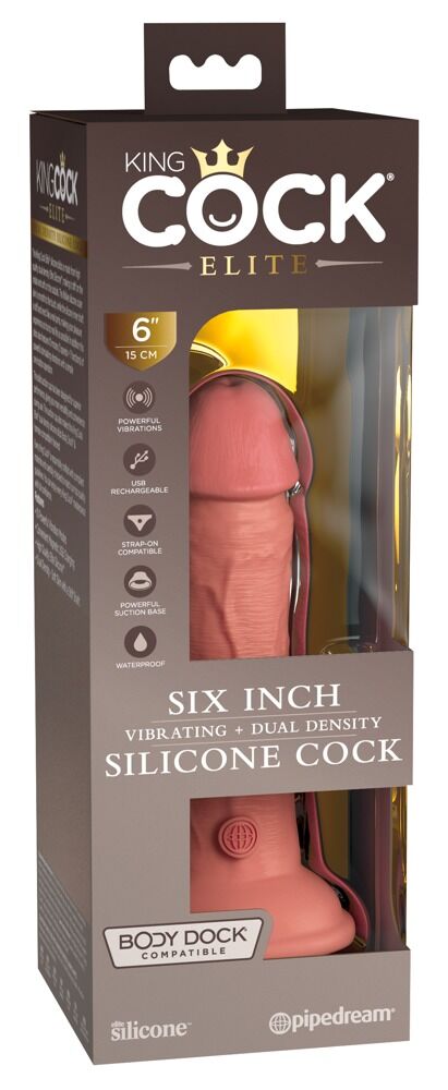 6“ Vibrating + Dual Density Silicone Cock