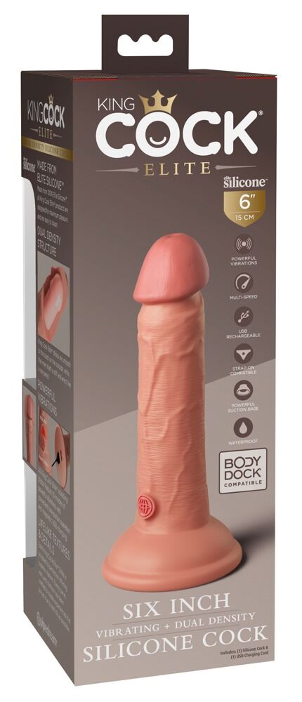 6“ Vibrating + Dual Density Silicone Cock