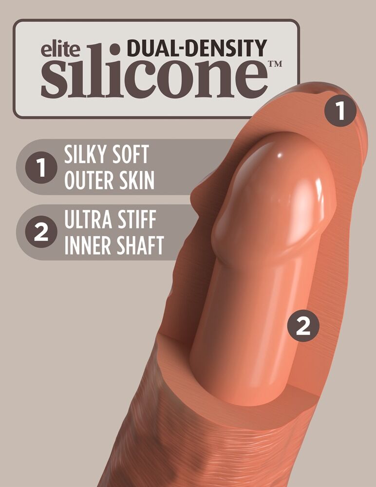 6“ Vibrating + Dual Density Silicone Cock