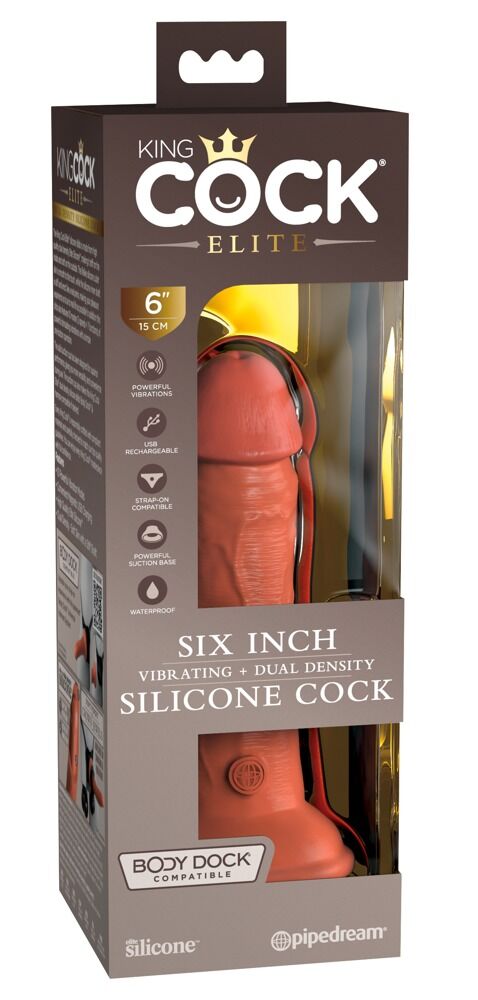 6“ Vibrating + Dual Density Silicone Cock