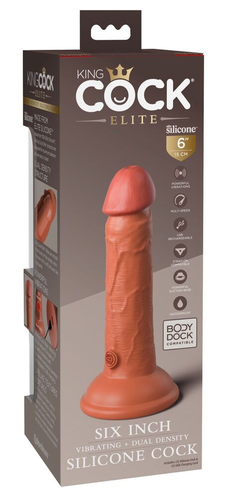 6“ Vibrating + Dual Density Silicone Cock