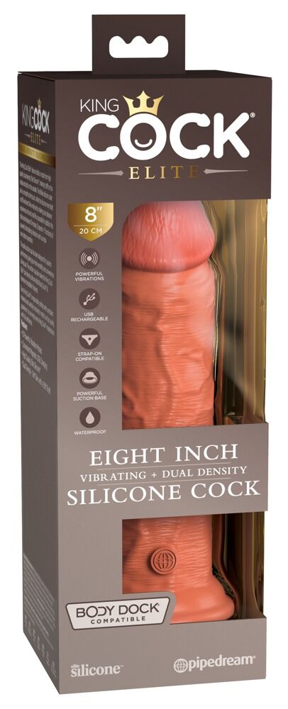 8“ Vibrating + Dual Density Silicone Cock