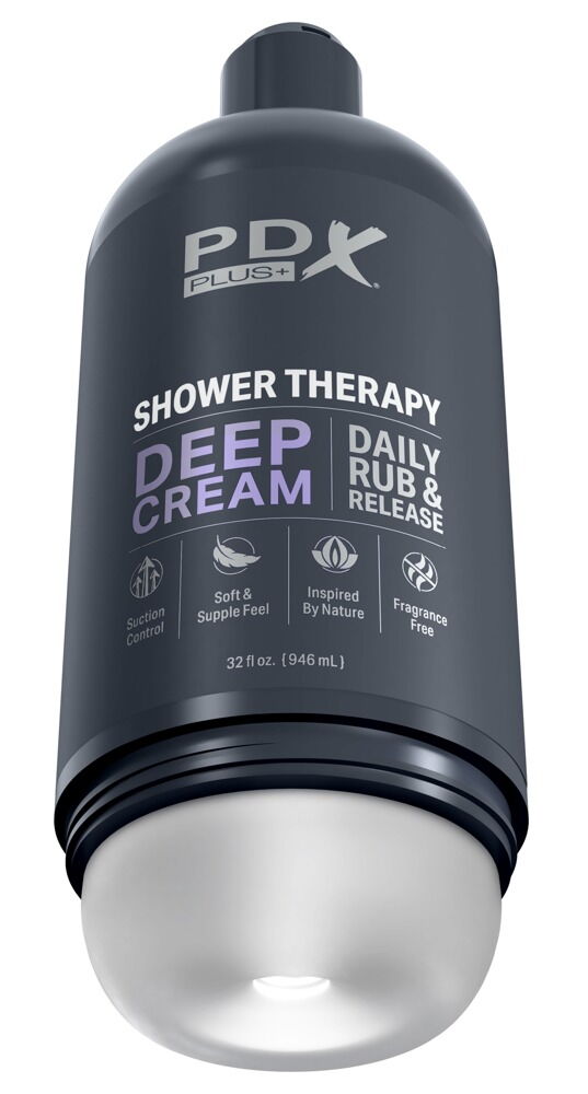 Masturbator "Shower Therapy Deep Cream" med aftagelig sugekop