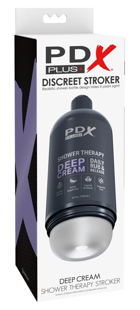 Masturbator "Shower Therapy Deep Cream" med aftagelig sugekop