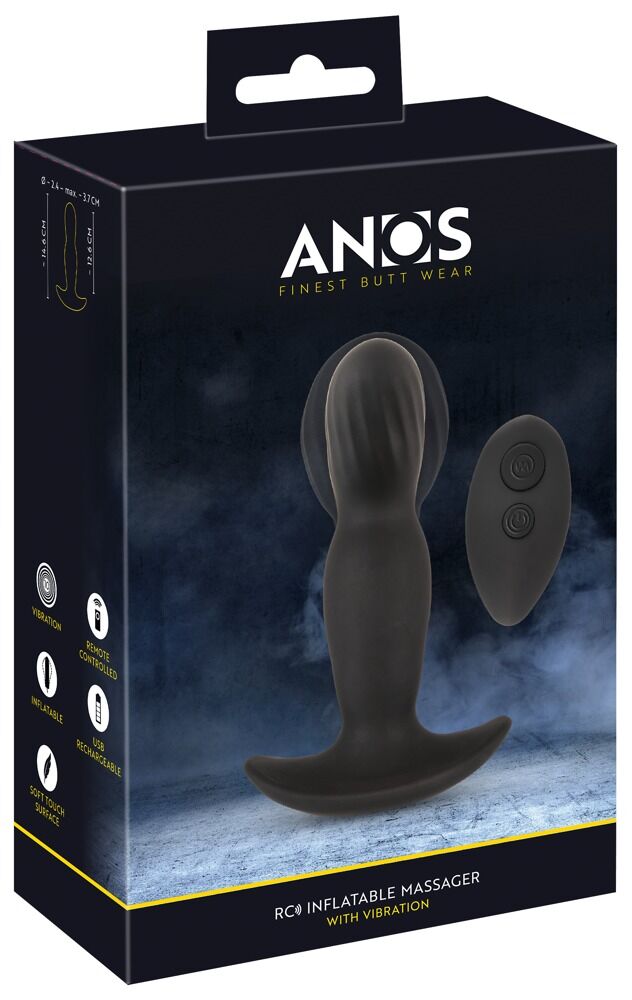 Vibro-analplug RC Inflatable Massager oppustelig med fjernbetjening