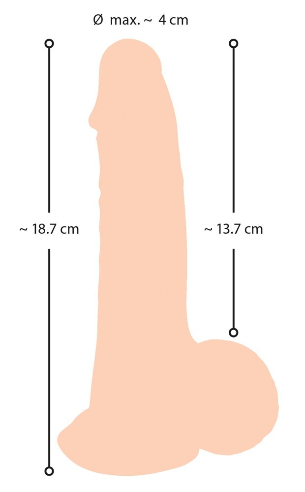 Naturdildo Dildo with moveable Skin med sugekop