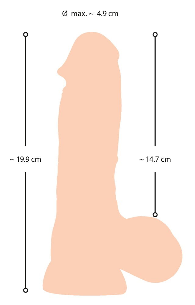 Naturdildo Dildo with moveable Skin med sugekop