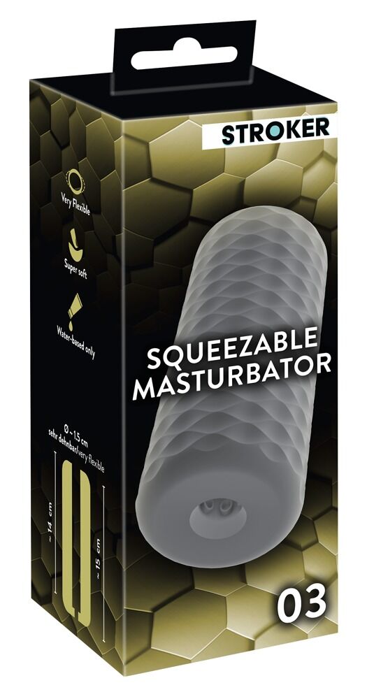 Squeezable Masturbator med massagestruktur