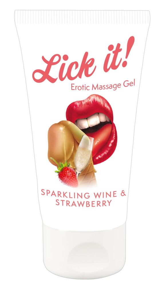 Gel Erotic Massage Gel Sparkling Wine and Strawberry med jordbær og champagne aroma