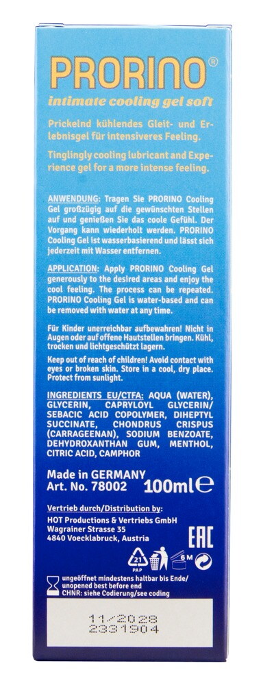 Intimgel "Cooling Gel Soft", vandbaseret