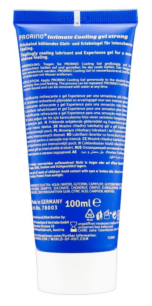 Intimgel "Cooling Gel Strong", vandbaseret