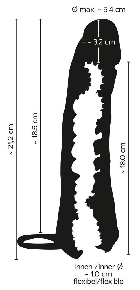 Penis sleeve "Extender & Masturbator" med testikelring