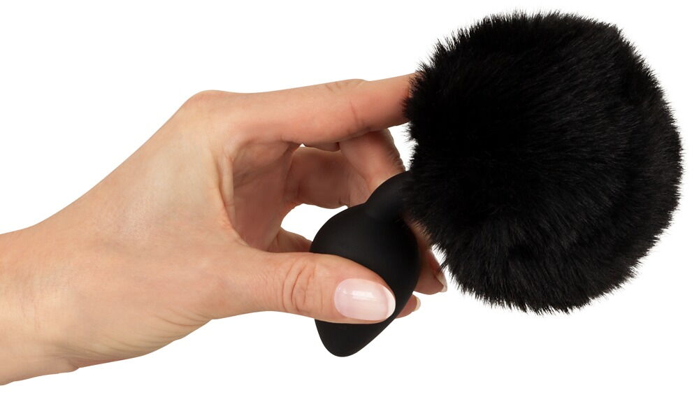 Anal plug „fluffy tail size M“ med pompon af imiteret pels