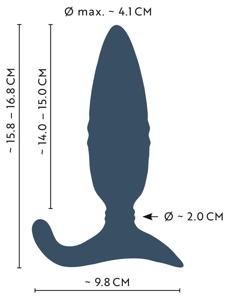 "RC Thrusting Butt Plug with Vibration" med 2 x 10 vibrationstilstande og 10 stødhastigheder