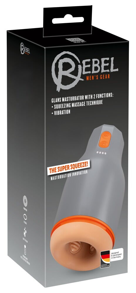 Glans-masturbator med 2 funktioner" med innovativ Super Squeeze-massageteknologi