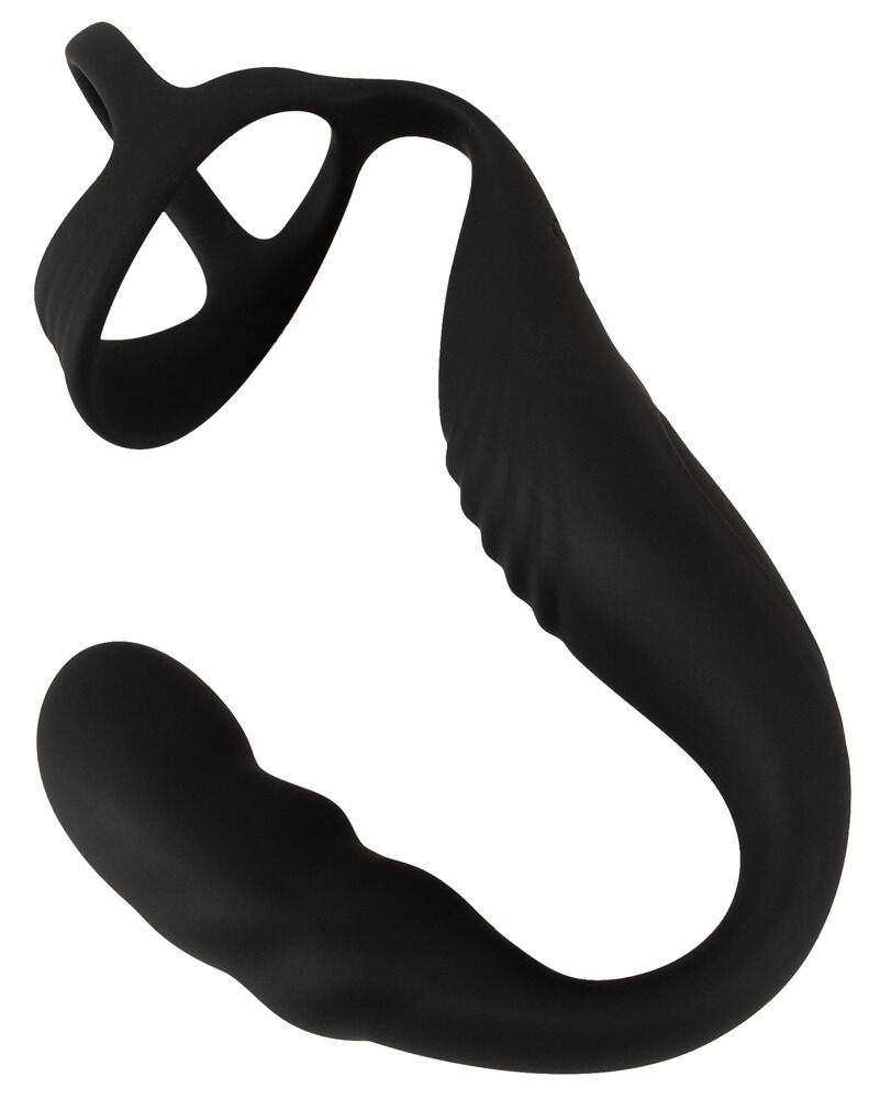 Prostata-vibrator med perineum-vibrator og penis/testikel-ring