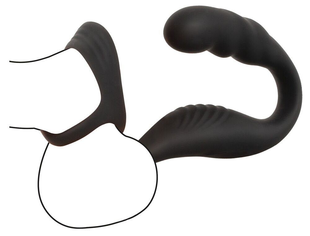 Prostata-vibrator med perineum-vibrator og penis/testikel-ring