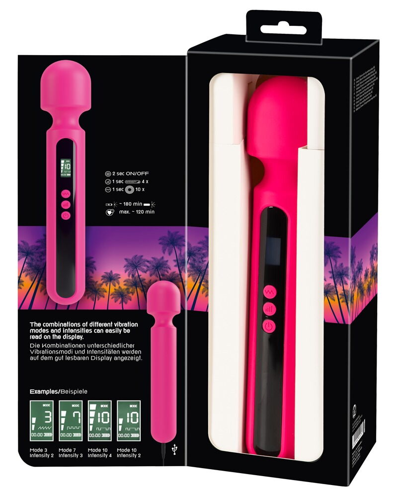 "Pink Sunset Wall Vibrator" massagestav med digitalt display