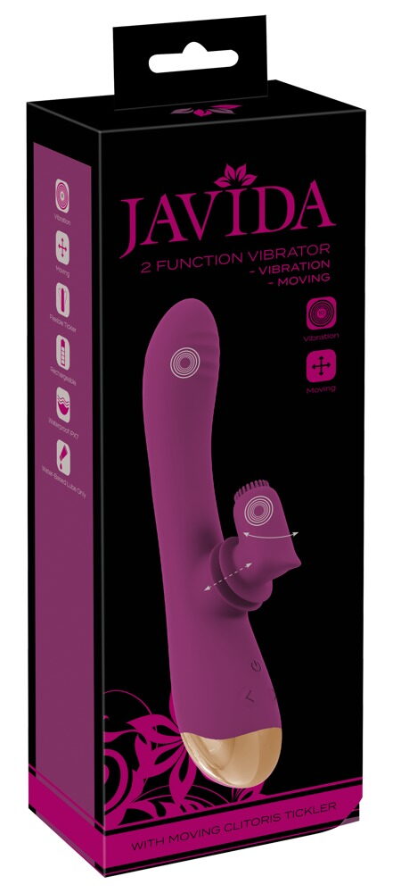 Rabbitvibrator med nittebesat bevægelig klitorisstimulator