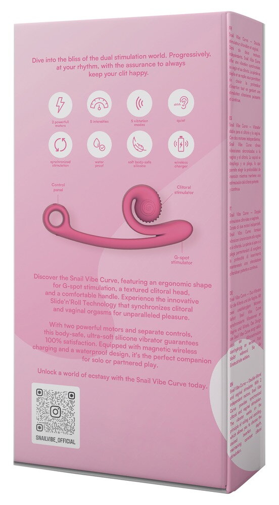 Vibrator "Snail Vibe Curve" med 2 motorer til 600 vibrationskombinationer