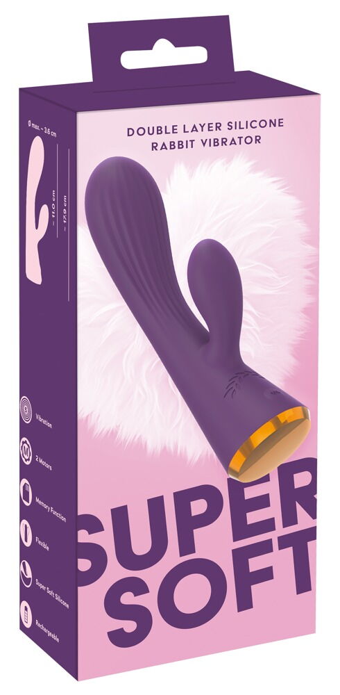 Rabbitvibrator "SUPER SOFT" lavet af double layer silikone