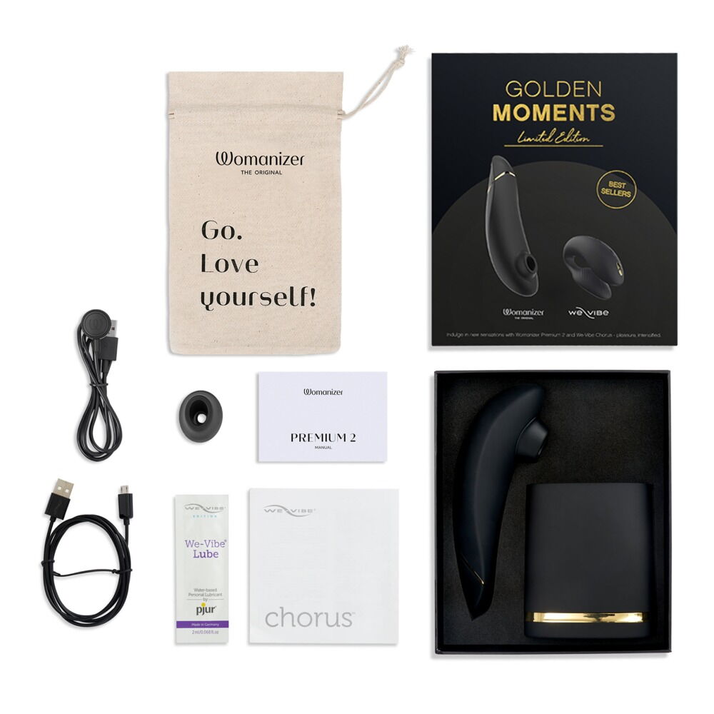 Legetøjssæt "Golden Moments" med Womanizer Premium 2 og We-Vibe Chorus