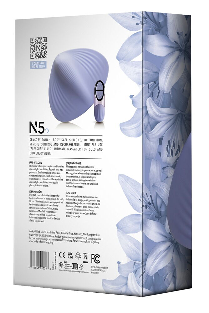 Lay-on vibrator "NIYA 5" med 10 vibrationstilstande og fjernbetjening