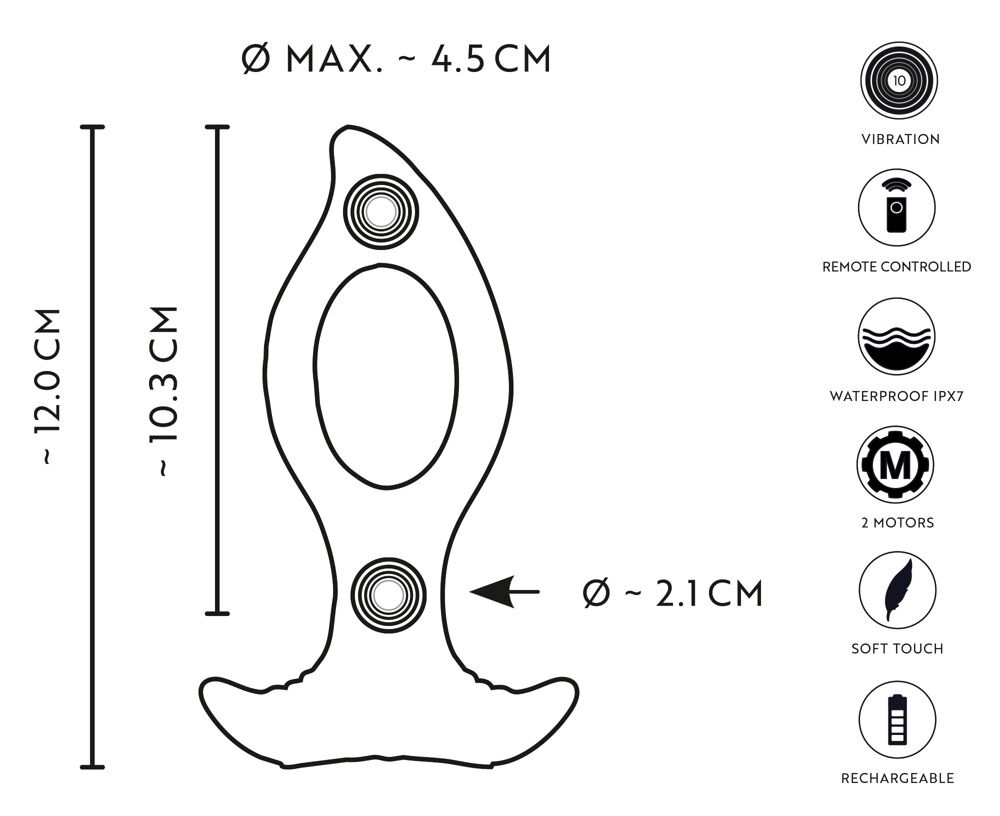 Analvibrator med fjernbetjening