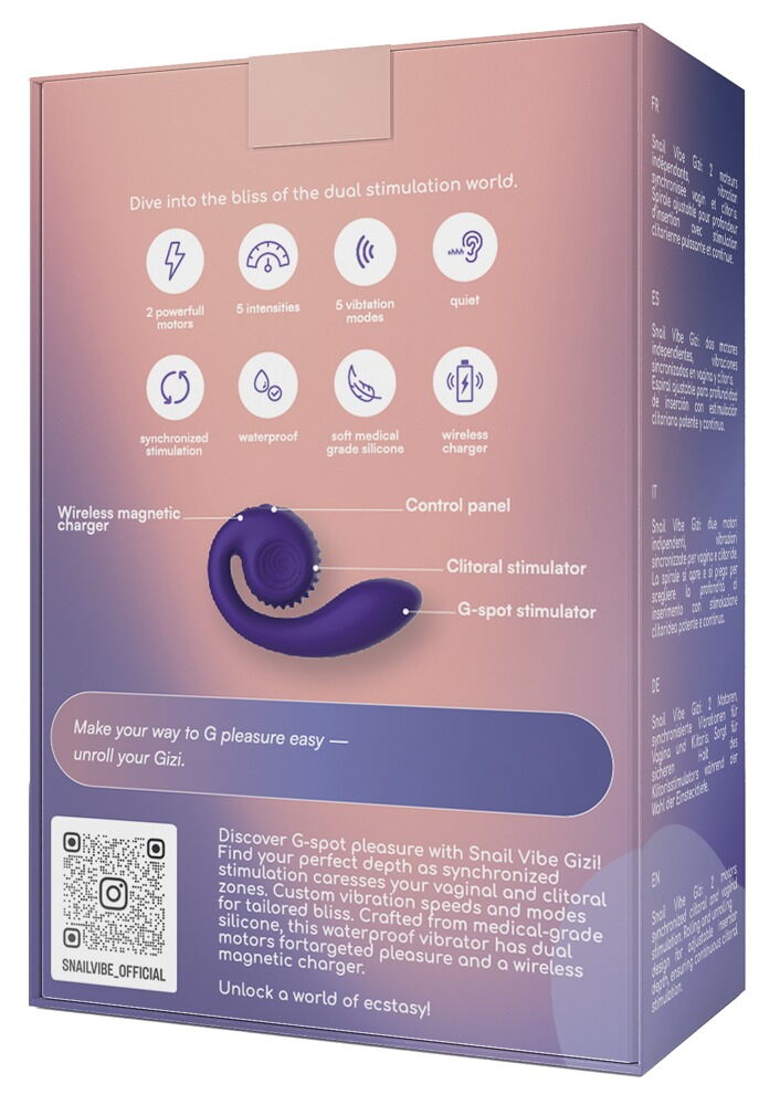 Vibrator "Snail Vibe Gizi" med 2 motorer