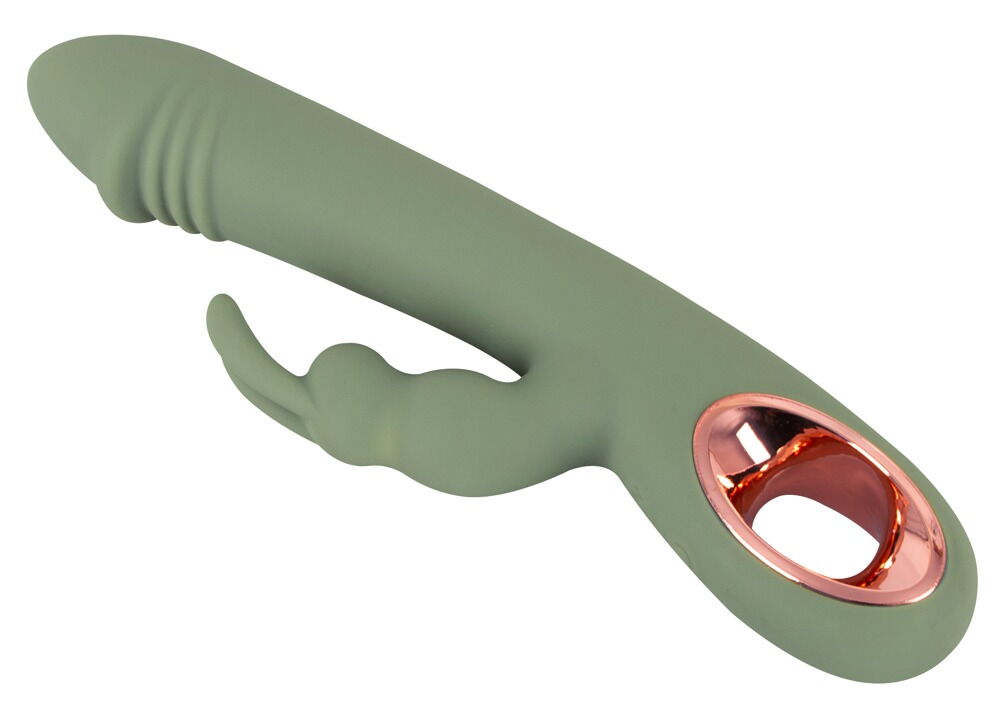 Rabbitvibrator "Slim Rabbit Olive" med 2 motorer