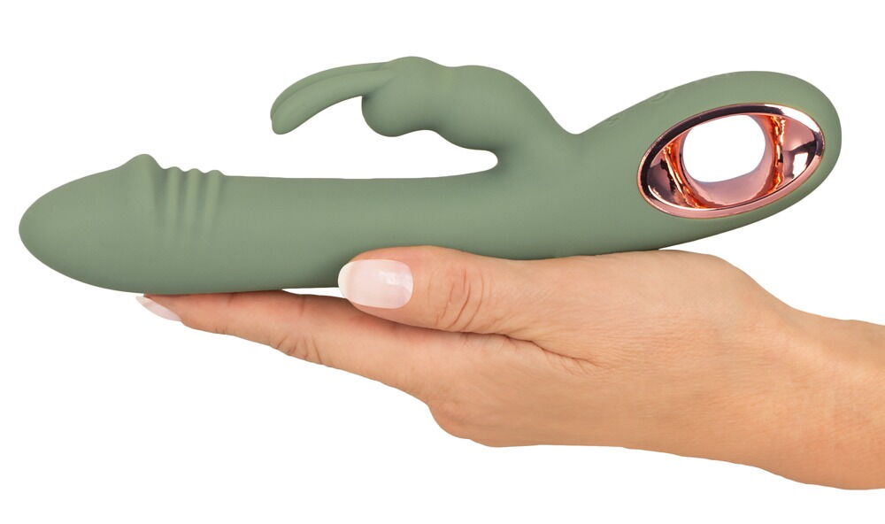 Rabbitvibrator "Slim Rabbit Olive" med 2 motorer