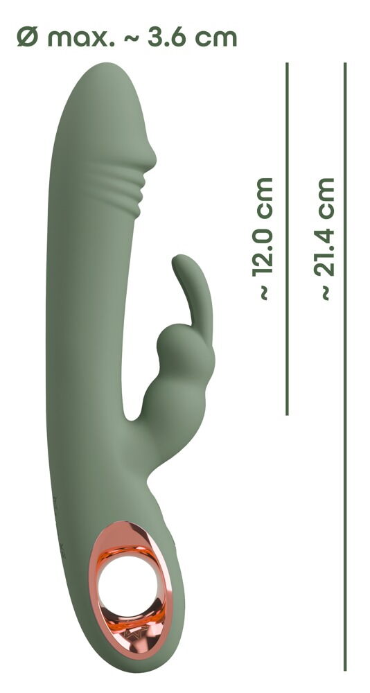 Rabbitvibrator "Slim Rabbit Olive" med 2 motorer