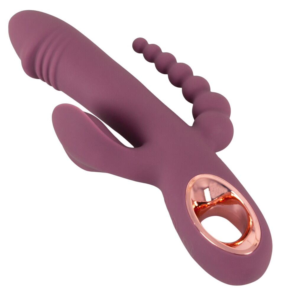 Rabbitvibrator "Slim Triple Plum" med anal stimulator