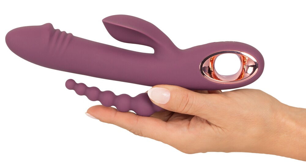 Rabbitvibrator "Slim Triple Plum" med anal stimulator