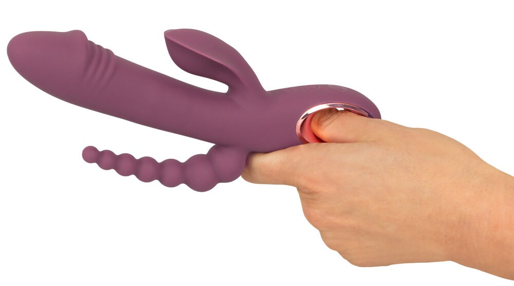 Rabbitvibrator "Slim Triple Plum" med anal stimulator