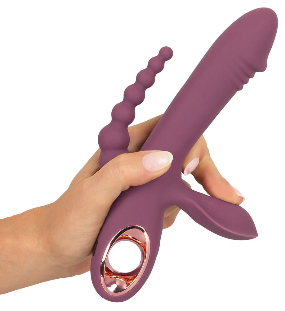 Rabbitvibrator "Slim Triple Plum" med anal stimulator