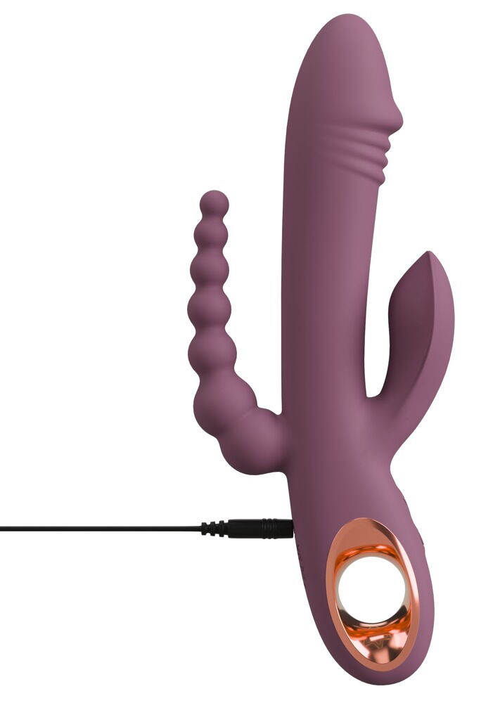 Rabbitvibrator "Slim Triple Plum" med anal stimulator