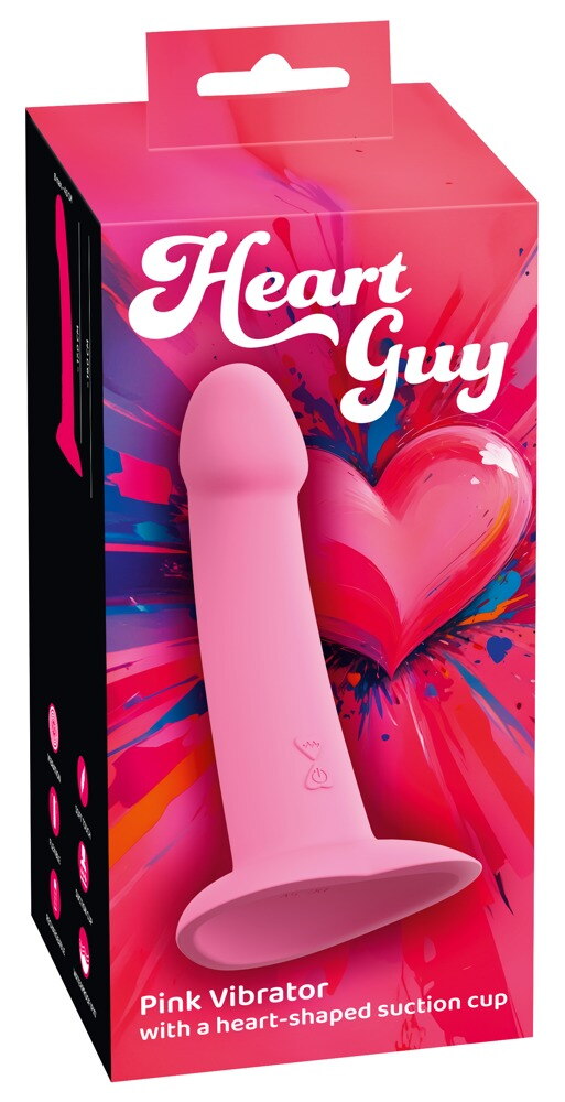 Vibrator "Heart Guy Pink" med hjerteformet sugekop