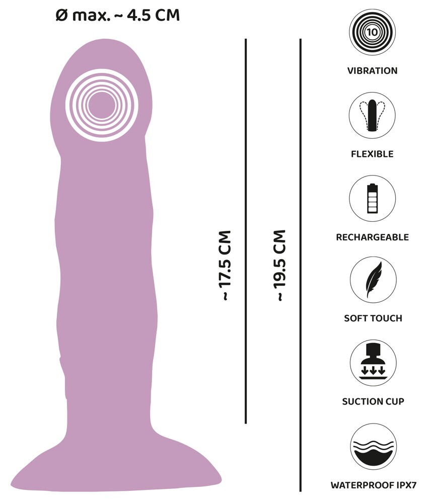 Vibrator "Heart Guy Purple“ med hjerteformet sugekop